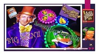 Wild & Wacky Willy + Oompas + Gobstoppers = TONS of FUN!!! BIG WIN - Slot Machine Bonus