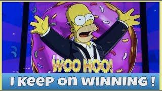 Sometimes it's hard to lose! I keep CASHING OUT on the SIMPSONS slot machine!