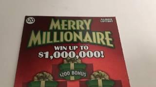 Multiples Wins! Scratching a Merry Millionaire $20 Instant Lottery Ticket