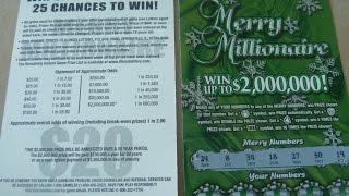 $20 Illinois Instant Lottery Holiday Scratchcard - Merry Millionaire