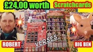 Scratchcards..Monopoly..Christmas Advent..£250,000 blue..ROBERT Vs BIG BEN