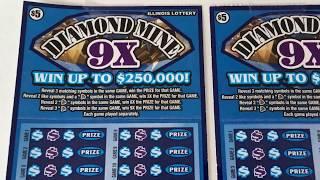 Scratching TWO Diamond Mine 9X Instant Lottery Tickets