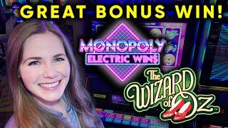 Monopoly Electric Wins Slot Machine! Nice Bonus Win!