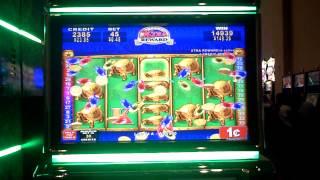 Slot machine line hit on China Shores - small bet big win :)
