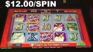 Kitty Glitter Live Play High Demon $12.00 SPIN with Nice Win and LOSS Slot Machine