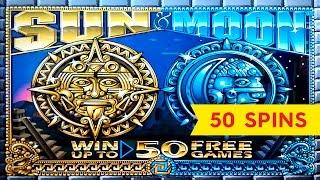 Sun & Moon Slot - 100x BIG WIN - 50 Free Games Bonus Trigger!