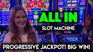 ALL IN! Slot Machine Progressive Jackpot! BIG WIN!
