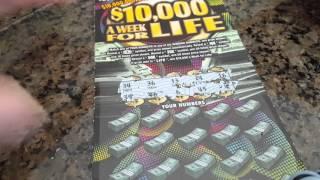 NEW! NEW YORK LOTTERY $10,000 WEEK FOR LIFE $20 SCRATCH OFF TICKET.