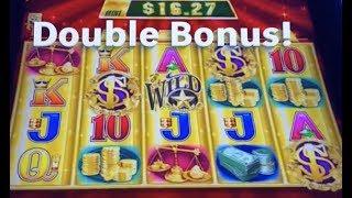 DOUBLE BONUS - Rare Gold Bonanza Slot Machine two bonuses in one