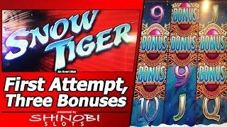 Snow Tiger Slot - First Attempt, Live Play with 3 Free Spins Bonuses