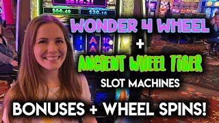 Ancient Wheel Tiger and Wonder 4 Wheel Slot Machine BONUSES!!