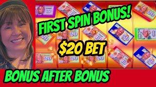 First Spin Bonus! Big Win Session-How Many  Bonuses?