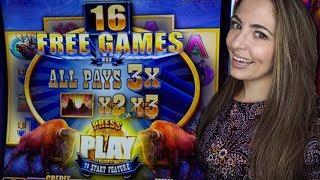 BUFFALO DIAMOND 16 FREE GAMES at 3X in Las Vegas!