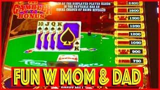 HILARIOUS PLAY! (w/ MOM/DAD) "KENNY ROGERS' THE GAMBLER" Slot Machine Bonus Win Videos