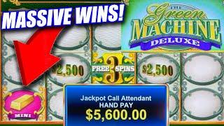 MUST SEE GREEN MACHINE $125 BETS LAND FREE GAMES AND A MASSIVE JACKPOT