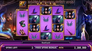 ELVIRA: THE WITCH IS BACK Video Slot Casino Game with an ELVIRA'S MEGA SPINS FREE SPIN BONUS