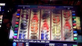Princess Bonus Slot Machine Win with Retrigger at Sands