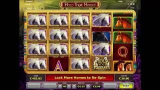 Hold Your Horses Slot - Freespins with retrigger 6€ Bet - Big Win!
