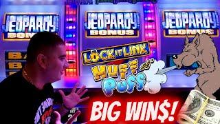 High Limit JEOPARDY Slot Machine Bonus & ⋆ Slots ⋆NON STOP RE-TRIGGERS⋆ Slots ⋆ - BIG WIN ! Huff N P