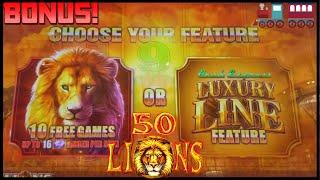 HIGH LIMIT Cash Express Luxury Line 50 Lions ⋆ Slots ⋆️$25 MAX BET Bonus Rounds Slot Machine Casino
