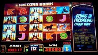 Stallion Spirit Slot Machine 179x *RARE RETRIGGER* Big Win Bonus!