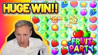 HUGE WIN! FRUIT PARTY BIG WIN - €5 bet on CASINO Slot from CasinoDaddys LIVE STREAM (OLD WIN)