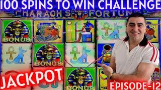 Pharaoh's Fortune Slot HANDPAY JACKPOT - 100 Spins To Win Challenge | Episode-12