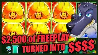 $2500 FREEPLAY INTO HIGH LIMIT Lock It Link Huff N' Puff  ⋆ Slots ⋆$25 BONUS ROUND Slot Machine Casi