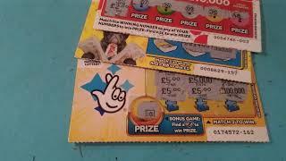 Super 7's BONUS Scratchcard game..with INSTANT LOTTO..GOLDFEVER..TOP DOG..£100,000 yellow