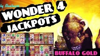 WONDER 4 JACKPOTS slots BUFFALO GOLD slot machine BONUS WINS! (4 videos)