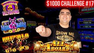 Bonuses On Wonder 4 Tall Fortune Slot Machine | $1,000 Challenge To Beat The Casino | EP-17