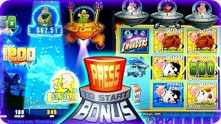 Jackpot Abduction + BONUSES!! Invaders Attack from the Planet Moolah - CASINO VIDEO SLOTS