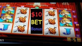 BIG WIN or JACKPOT? $10 BET HIGH LIMIT Temple of Riches SLOT MACHINE BONUS - 10 FREE SPINS