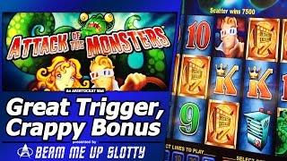 Attack of the Monsters Slot - Great Trigger, Crappy Bonus...Curse of Max Bonus Symbols!