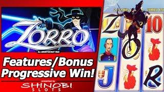 Zorro Slot - TBT Live Play, Bonus Features and Major Progressive Win!