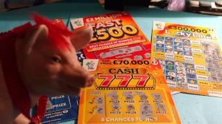 Scratchcard Subscribers Game...FAST 500...LUCKY LINES..CASH WORD...250,000 Blue..Cash 777