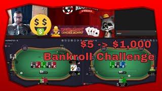 $5 to $1000 Cash Game Poker Bankroll Challenge Part 3| Rounder Casino