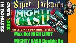 HIGH LIMIT Mighty Cash Double Up Tiger MAX BET Bonus Jackpot Handpay 7 hour session