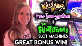 Awesome BONUS and Line Hit on Flintstones Slot Machine! NICE WIN!!
