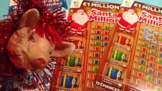Scratchcard Christmas..ADVENT(Hard Scratch)and 2x SANTA'S MILLIONS..& CASH WORD..with Piggy