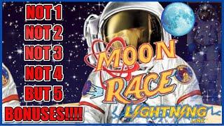 (5) Bonus Rounds on HIGH LIMIT Lightning Cash Link Moon Race Slot Machine Casino