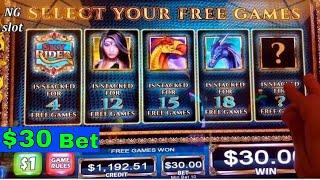 High Limit SKY RIDER Slot Machine $30 Bet Bonus and  Montezuma Slot $20 Bet Bonus! High Limit Slot•