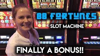 FINALLY Hit a BONUS! 88 Fortunes Slot Machine! The Curse is Broken!!