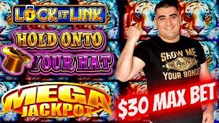 ⋆ Slots ⋆MEGA HANDPAY JACKPOT⋆ Slots ⋆ On Lock It Link Hold Onto Your Hat Slot Machine - $30 MAX BET | SE-9 | EP-28