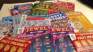 Scratchcards a GO GO..JEWEL'S..FROSTY..SANTA..COOL FORTUNES."21"..20x CASH..HOT MONEY