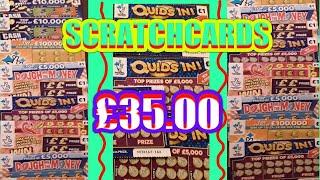 £35.00 worth of SCRATCHCARDS...CASH LINES..INSTANT £100..WIN £50..QUIDS IN..£100,000 Orange..