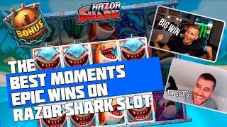 THE BEST MOMENTS IN CASINO | TWITCH STREAMERS | EPIC WINS ON RAZOR SHARK SLOT | PUSH GAMING