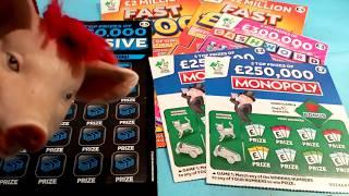 EXCLUSIVE...MONOPOLY...FAST 500...CASH WORD.....Scratchcards