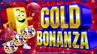 Gold Bonanza Slot Machine Bonuses Won - $6 Max Bet | Live Slot Play | Las Vegas Wynn