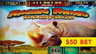 Raging Rhino Rampage Slot - NICE SESSION, ALL FEATURES!